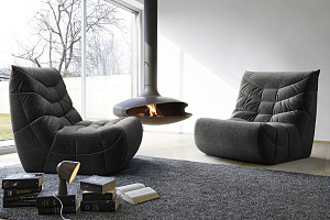 Стильное кресло Смайл для лаунж зоны, серые бескаркасные кресла для стильного интерьера